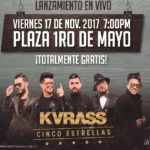 Este 17 de noviembre es la fecha esperada, Valledupar vivirá en la Plaza del Primero de Mayo una noche "CINCO ESTRELLAS", con el lanzamiento de lo nuevo de KVRASS.