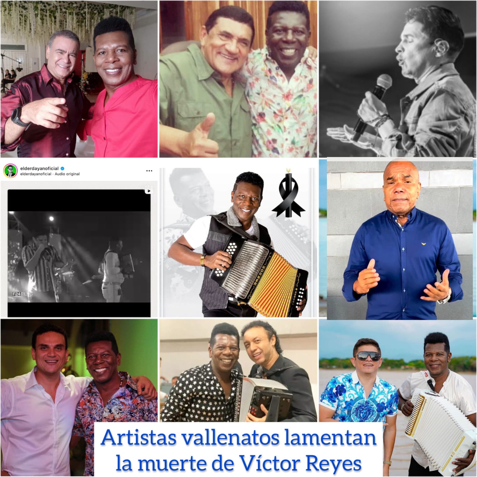 Los artistas vallenatos lamentan la muerte del acordeonero Víctor Rey Reyes a través de sus redes sociales y comunicados de prensa.